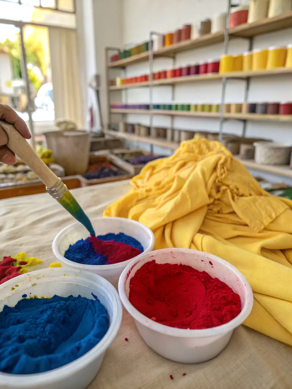 Image of natural dyes being extracted from plants, showcasing the eco-friendly dyeing process used in AREMEADOW's Sustainable Styles collection.